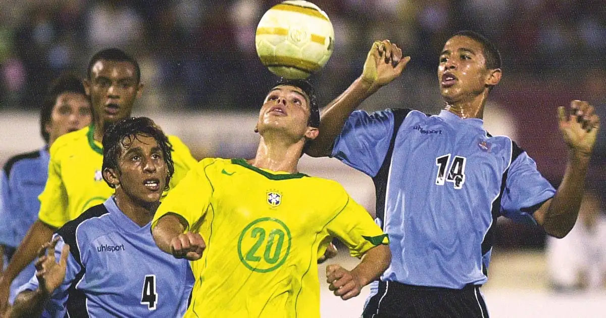 Brazil's Kerlon does his seal dribble against Uruguay. Venezuela, 2005.