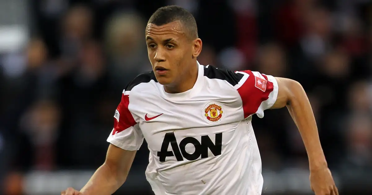 Manchester United's Ravel Morrison playing against Sheffield United at Bramall Lane, May 2011.