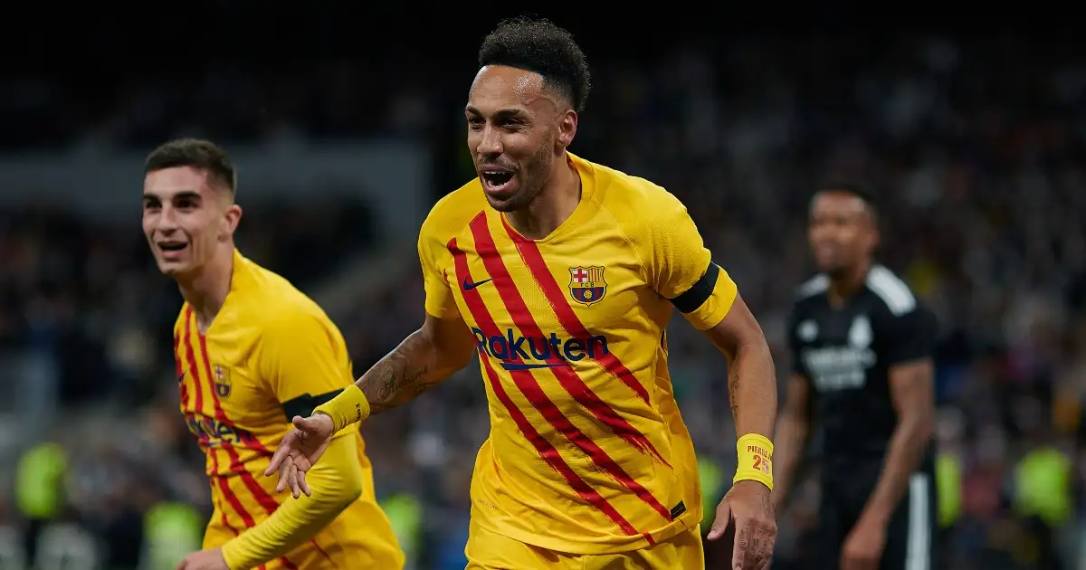 Watch: Aubameyang assists with lovely flick in Barca’s Clasico rout