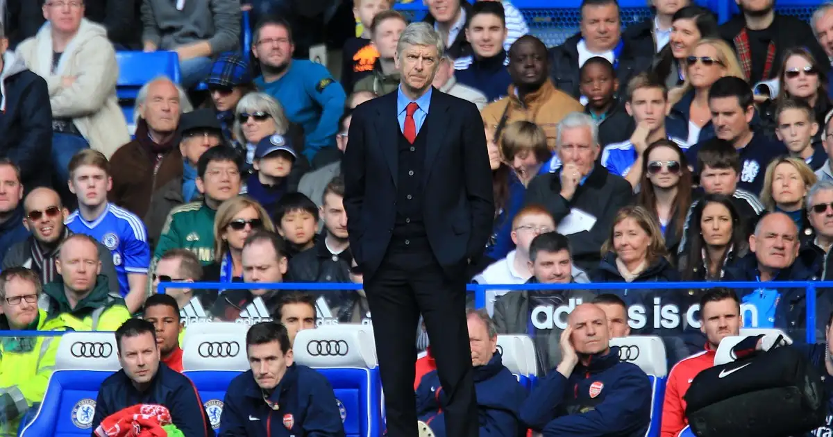 Arsene Wenger in charge of Arsenal, London, Stamford Bridge, 22 March 2014.