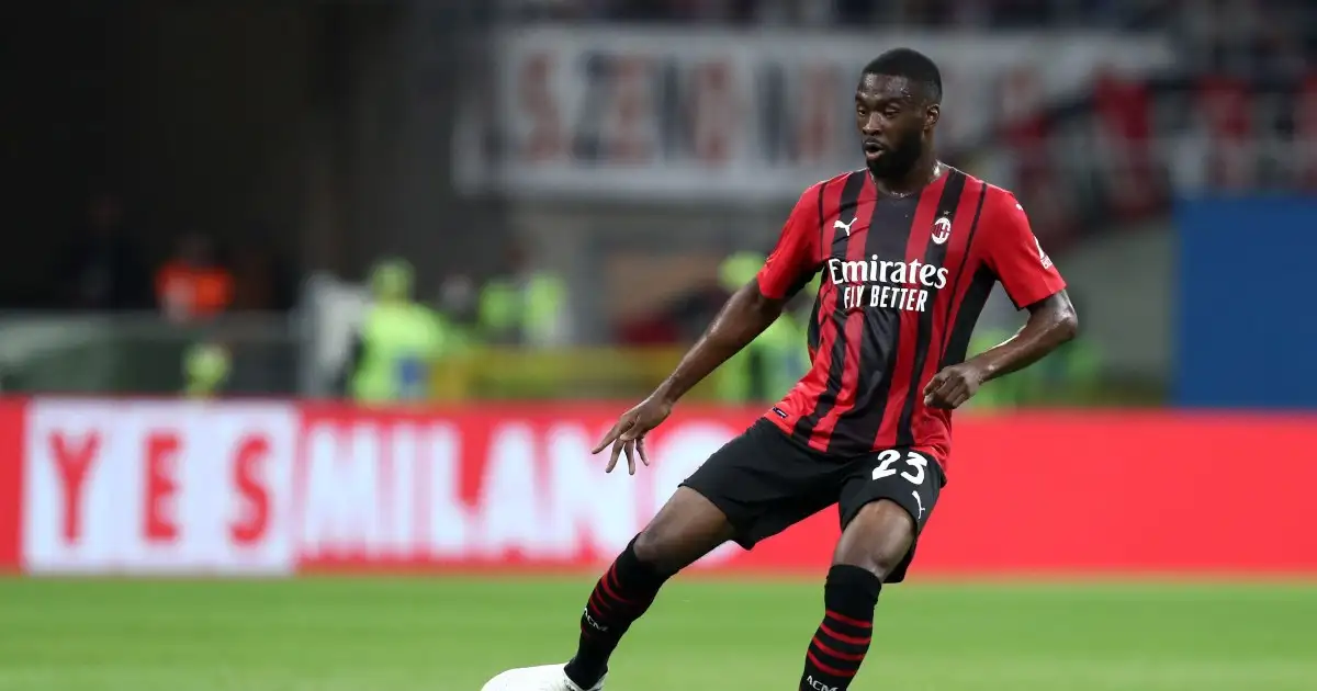 Fikayo Tomori playing for AC Milan, Milan, San Siro, 15 April 2022.