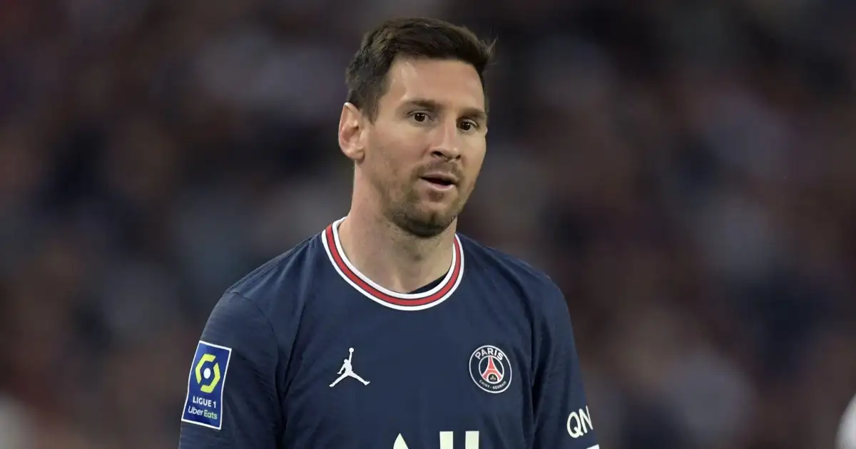 Lionel Messi during the match between Paris Saint-Germain and Olympique Marseille at the Parc des Princes on April 17, 2022.