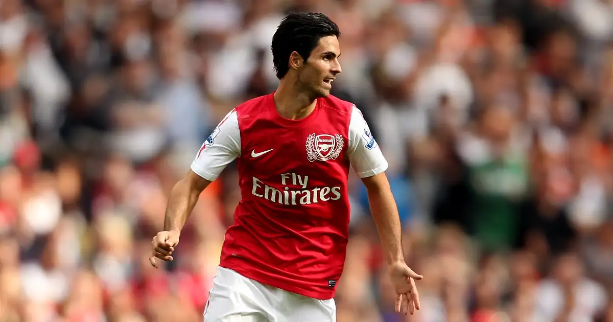 Arsenal's Mikel Arteta in action in a Premier League match against Swansea City, Emirates Stadium, London, September 10, 2011.