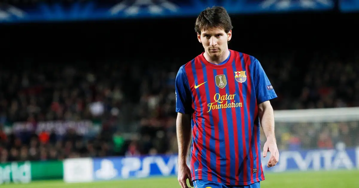 Barcelona's Lionel Messi playing in a Champions League Champions League Round of 16 second leg match. Camp Nou, March 2012.