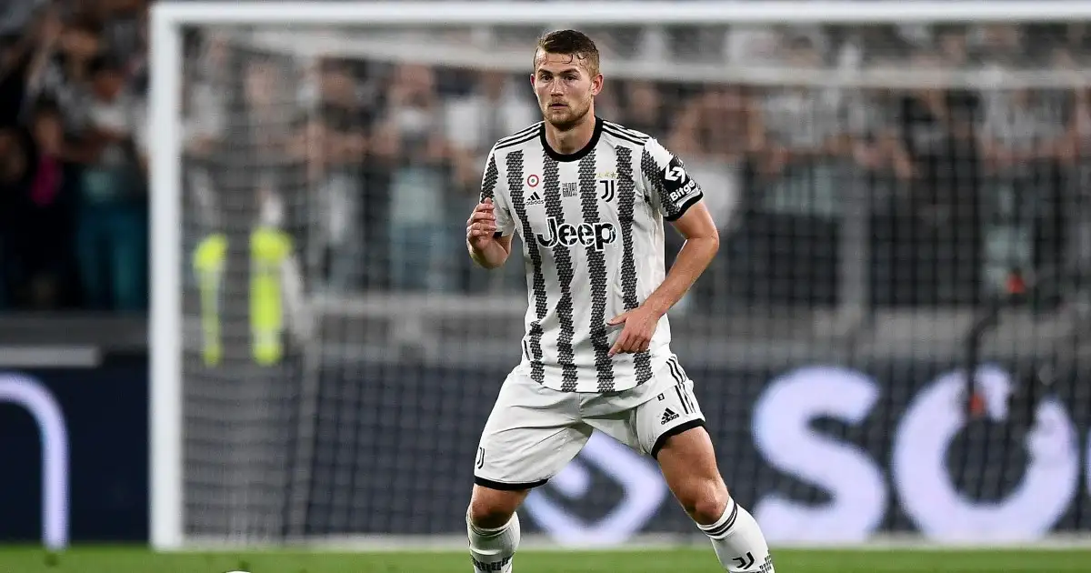 Chelsea transfer target Matthijs de Ligt playing for Juventus, Turin, Allianz Stadium.