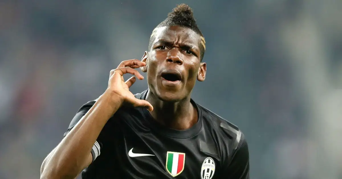 Juventus' Paul Pogba celebrates scoring during their Serie A victory over Napoli at Juventus Stadium, Turin, October 2012.