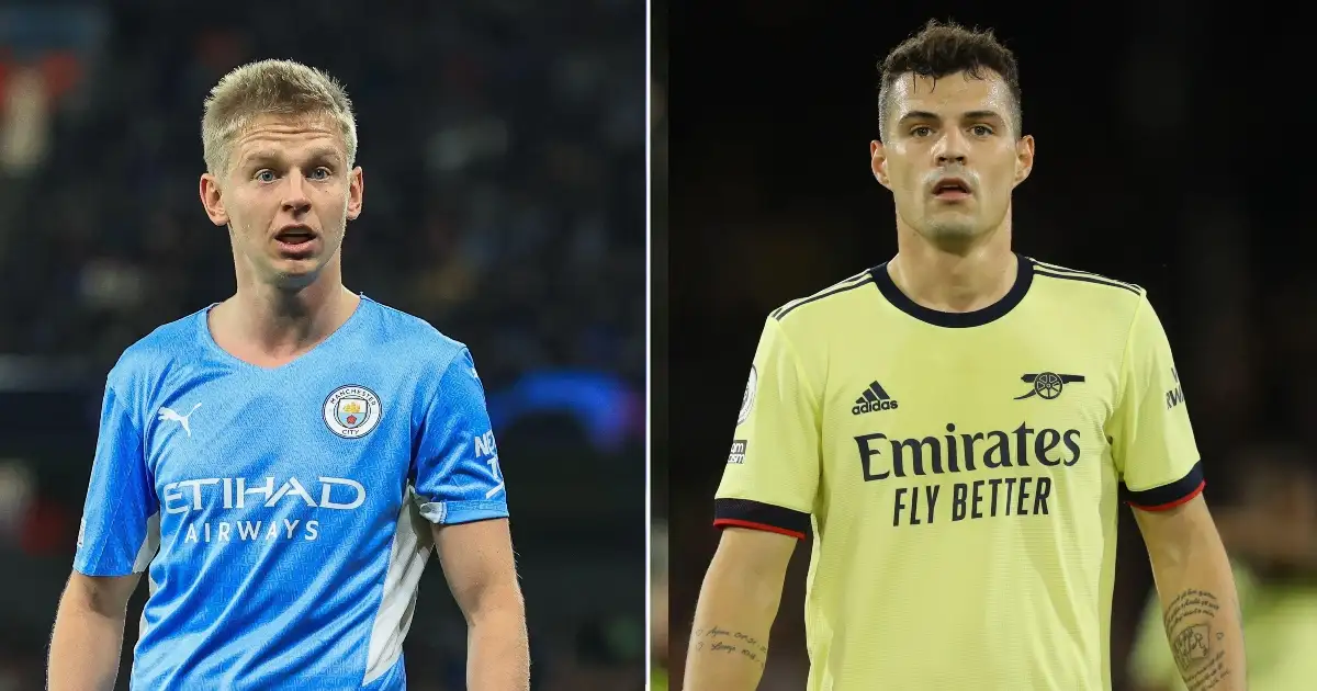 How Oleksandr Zinchenko’s stats in 21-22 compared with Granit Xhaka’s