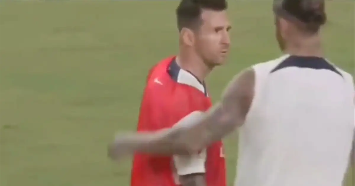 Watch: Lionel Messi angrily berates Sergio Ramos in PSG training spat