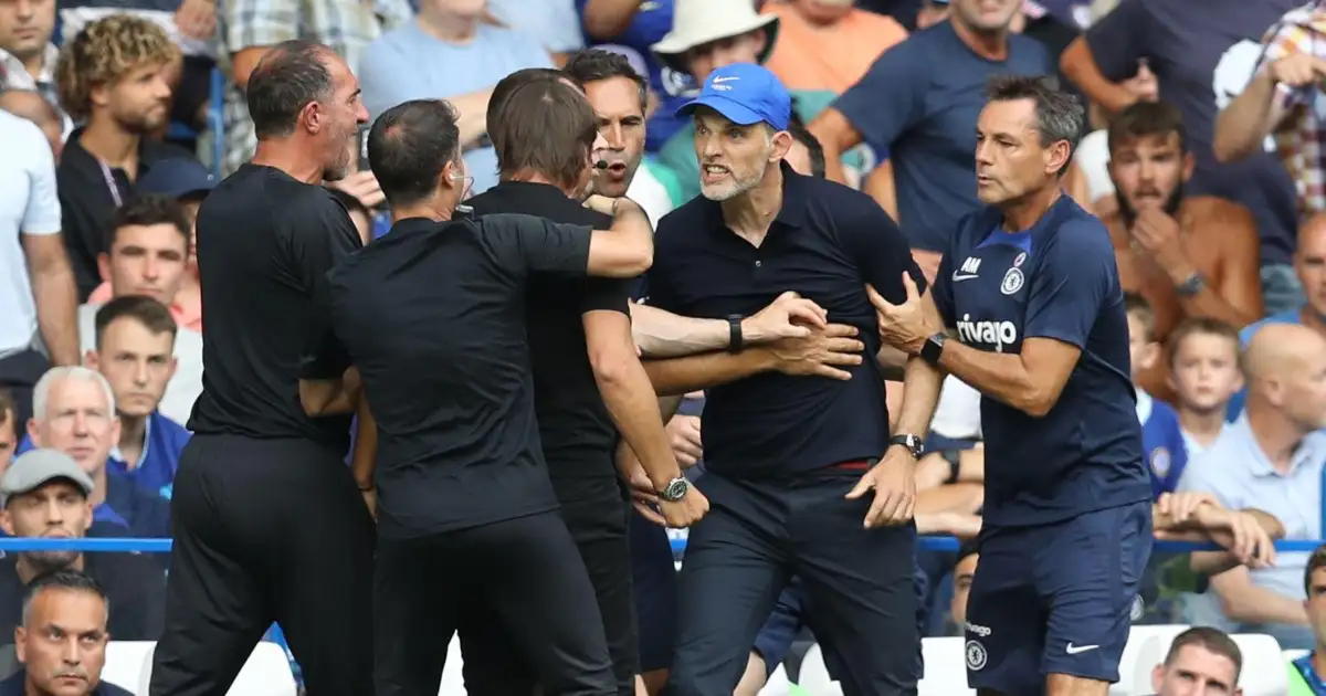 Watch: Tuchel and Conte both get sent off after very heated argument