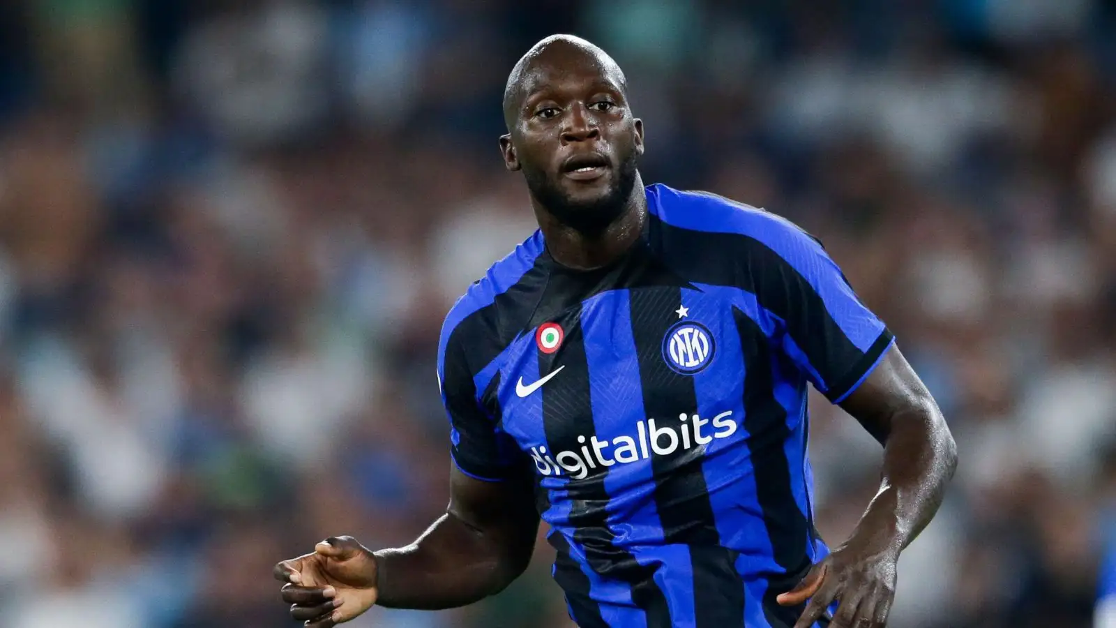 Inter’s Belgian forward Romelu Lukaku looks during the Serie A football match between SS Lazio and Inter. Lazio won 3-1. 26 August 2022.