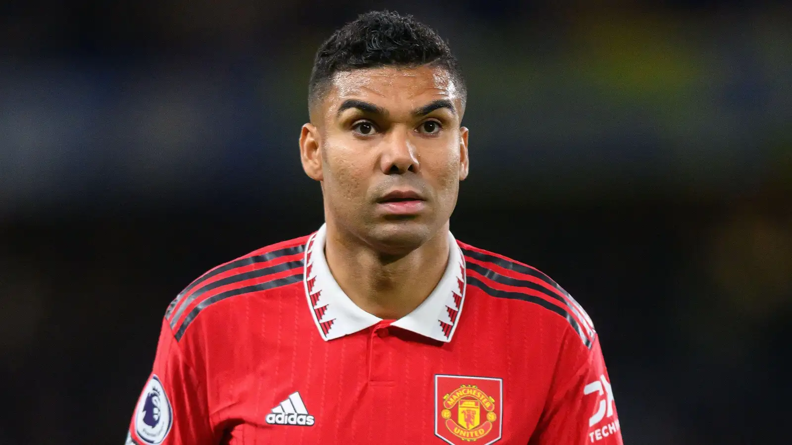 Casemiro during the Premier League match between Chelsea and Manchester United at Stamford Bridge, London, October 2022.