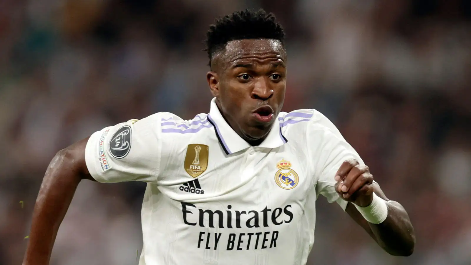 Vinicius Junior of Real Madrid CF during Real Madrid vs Liverpool CF Champions League match on March 15, 2023 at Santiago Bernabeu