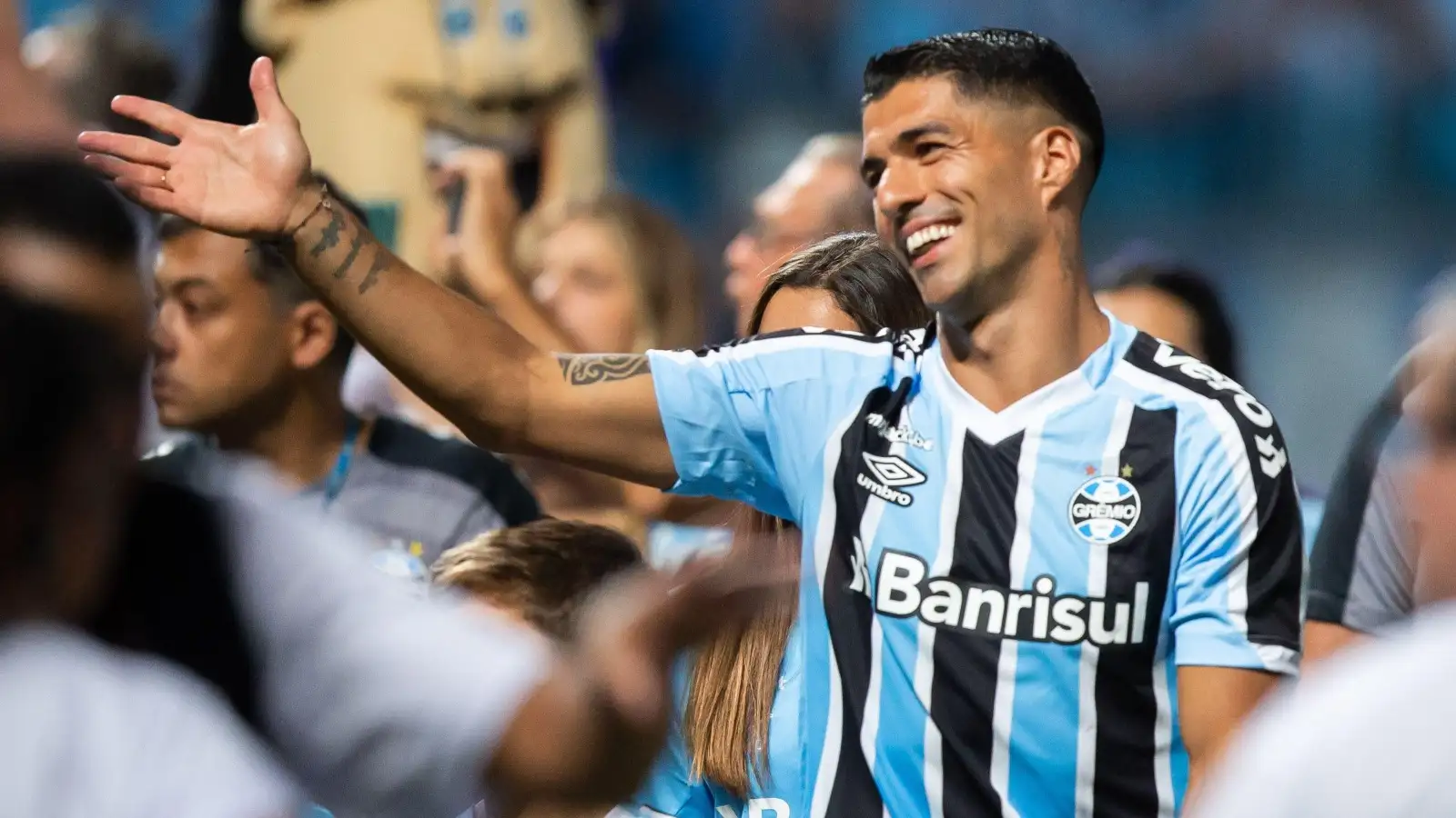 Porto Alegre, Brazil. 04th Jan, 2023. Luis Suarez is presented as Gremio's new reinforcement for the 2023 season, at Arena do Gremio, this Wednesday 04.