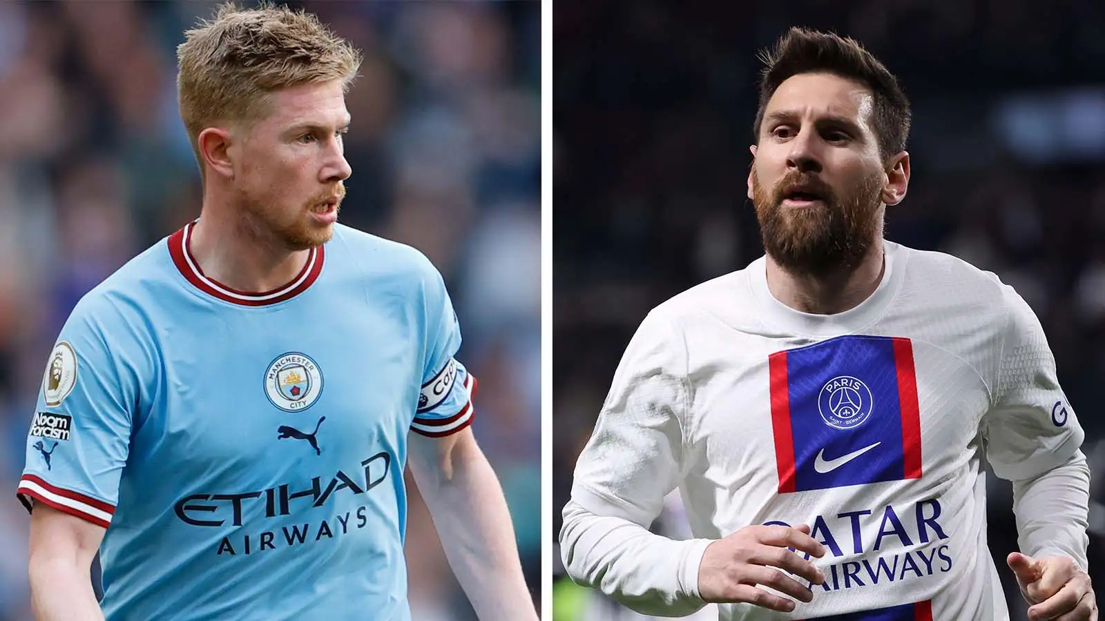 Comparing Lionel Messi and Kevin De Bruyne stats from this season