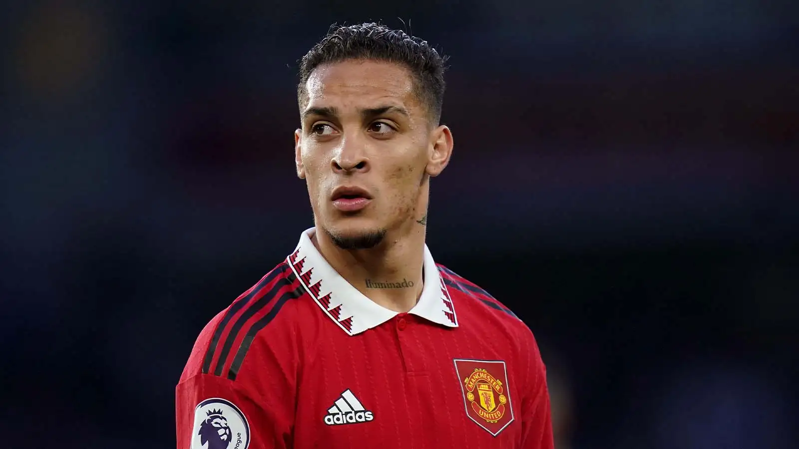 Manchester United's Antony during the Premier League match at the AMEX Stadium, Brighton.