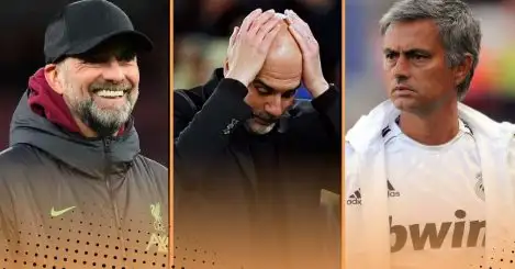 The only FOUR managers that have ever finished ahead of Pep Guardiola