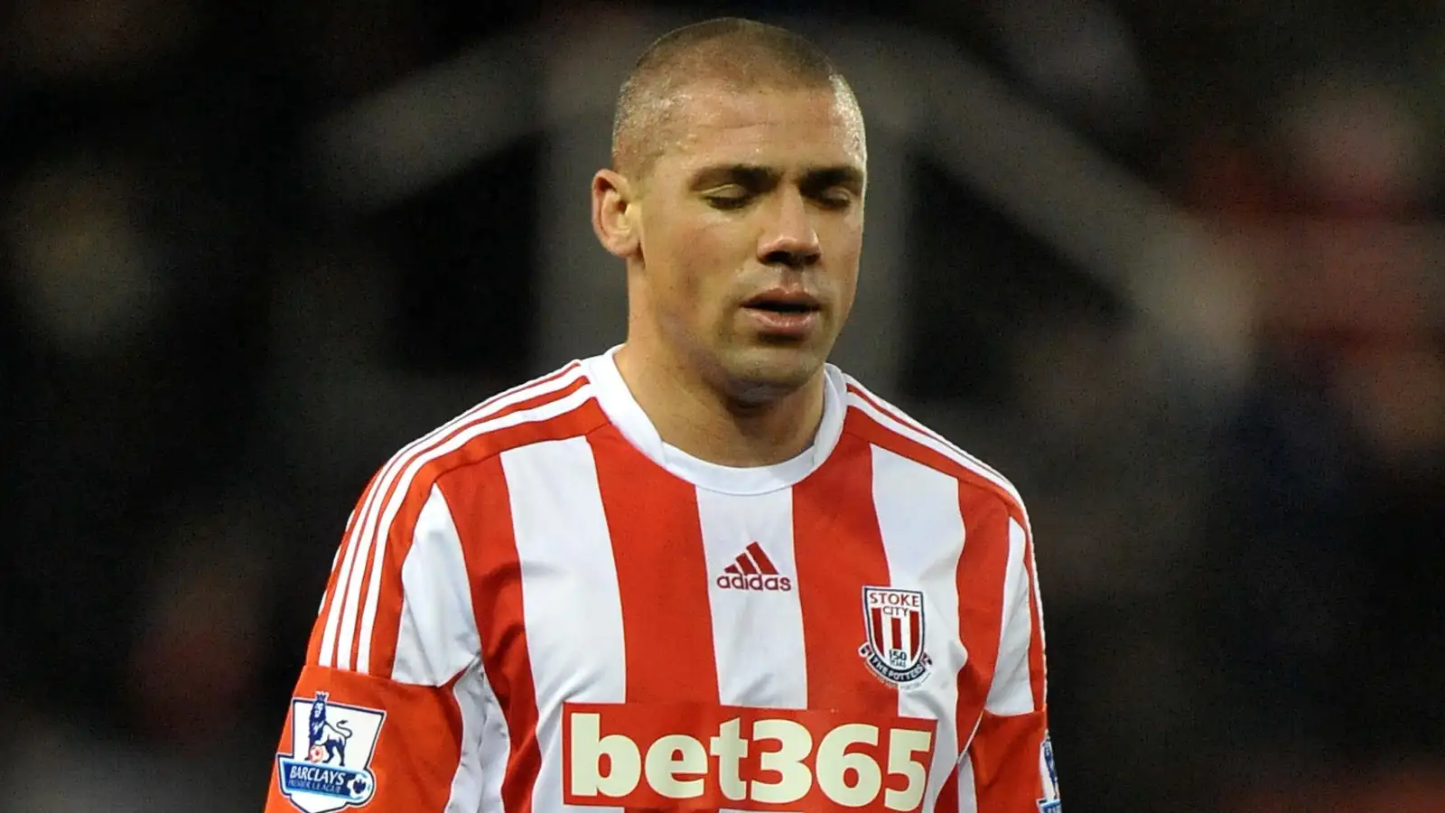 Jon Walters during the Premier League match between Stoke City and Chelsea at Britannia Stadium, Stoke-on-Trent, January 2013.