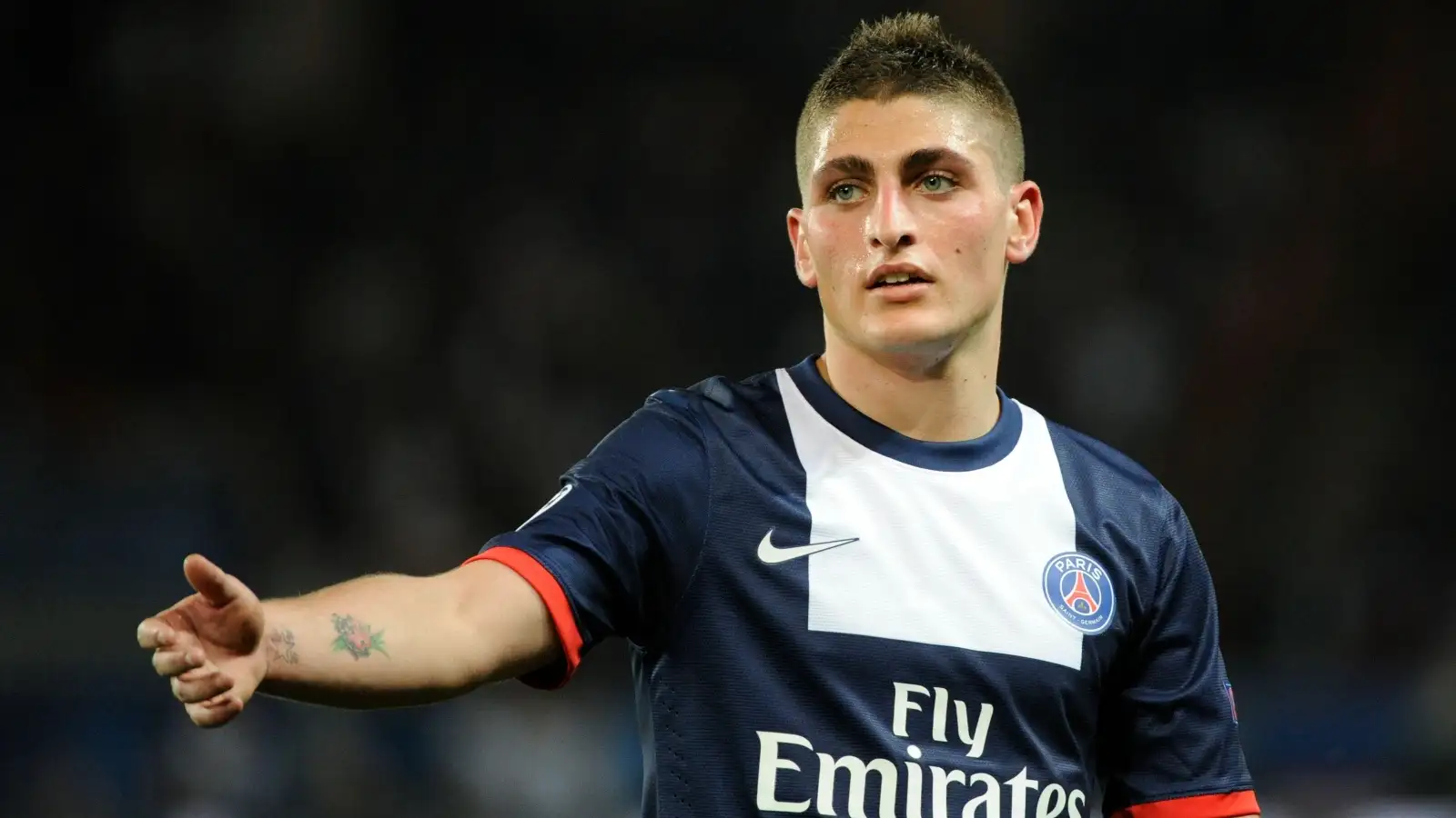 Marco Verratti during the UEFA Champions League match between PSG and Chelsea at Parc des Princes, Paris, April 2014.