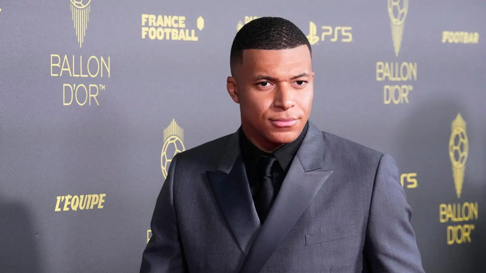 PSG's Kylian Mbappe poses for a picture prior the 67th Ballon d'Or (Golden Ball) award ceremony at Theatre du Chatelet in Paris, France, Monday, Oct. 30, 2023.