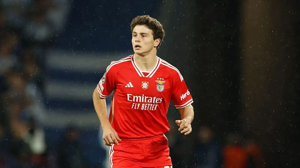 Joao Neves (Benfica) Football/Soccer : UEFA Champions League Group stage Group D match between Real Sociedad 3-1 SL Benfica at the Reale Arena in San Sebastian, Spain .