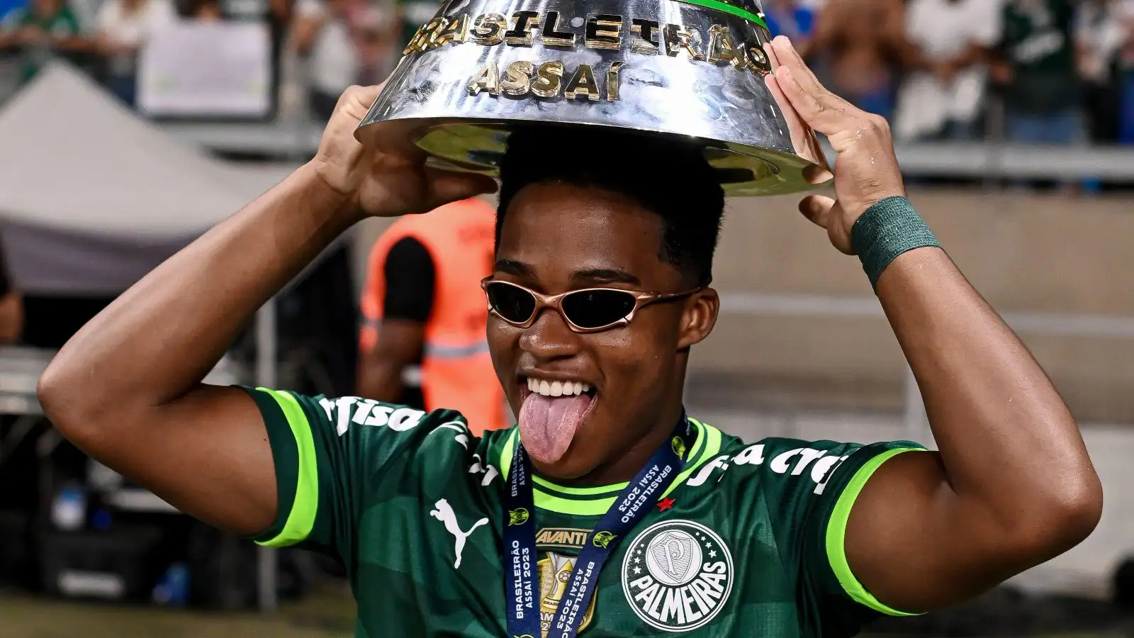 Endrick celebrates with Palmeiras.