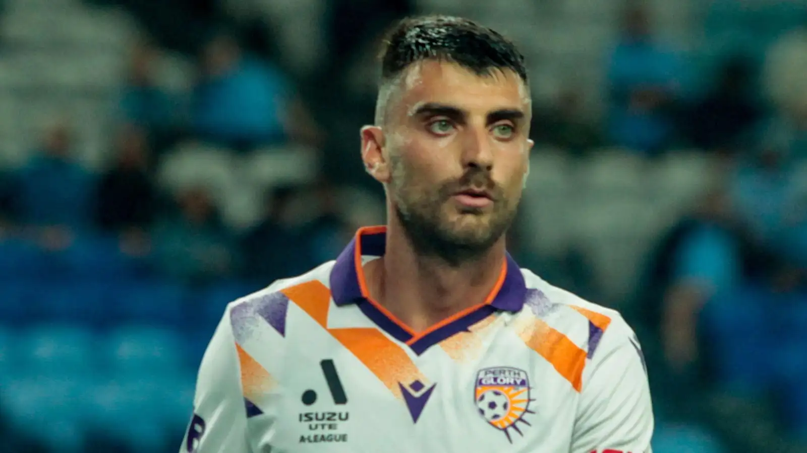 John Koutroumbis during an A League match between Sydney and Perth Glory in December 2023.