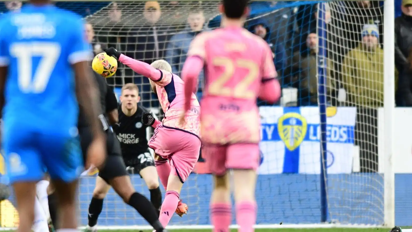 Patrick Bamford (9 Leeds United) cs2 during the FA Cup Third Round match between Peterborough and Leeds United at London Road, Peterborough on Sunday 7th January 2024.