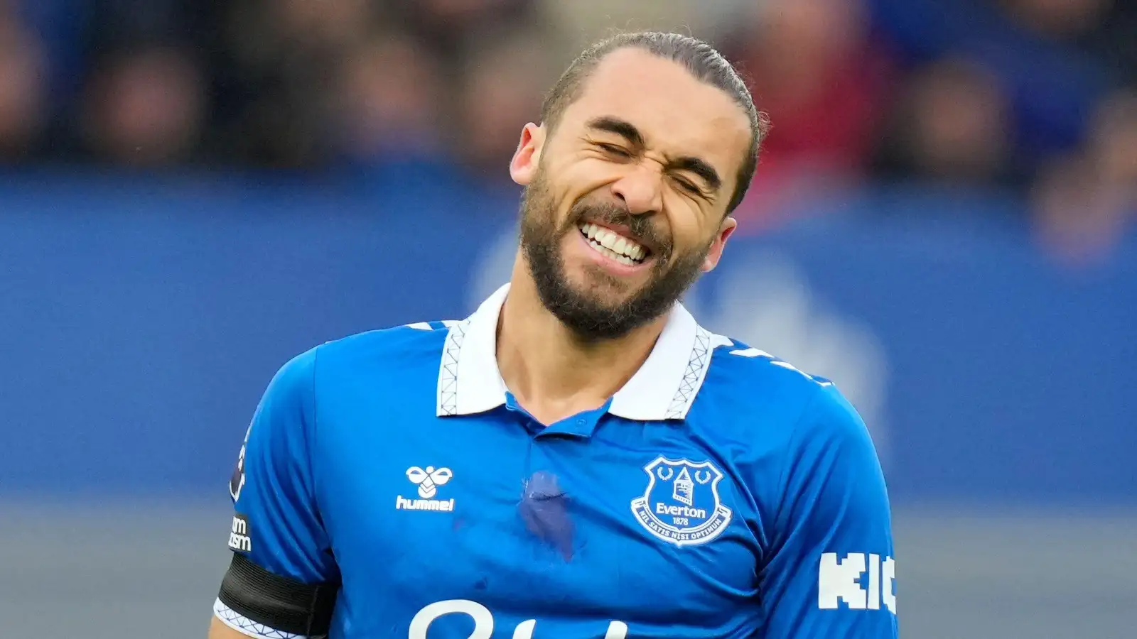 Liverpool, UK. 14th Jan, 2024. Dominic Calvert-Lewin of Everton reacts during the Premier League match Everton vs Aston Villa at Goodison Park, Liverpool, United Kingdom, 14th January 2024