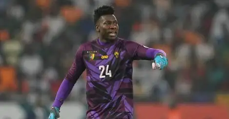 Andre Onana in action for Cameroon.