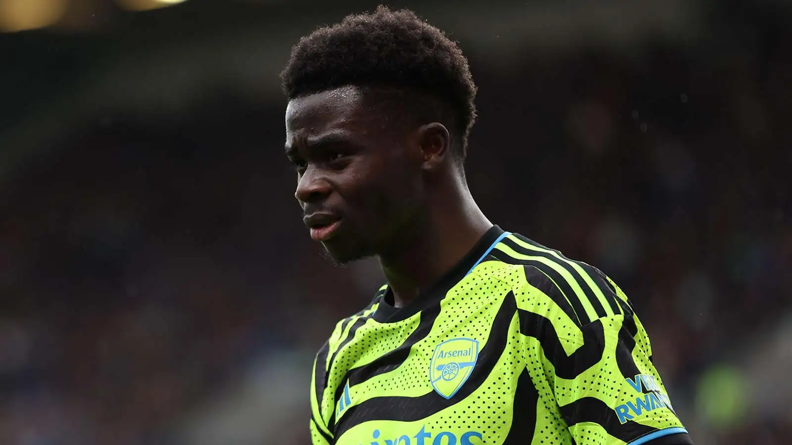 Bukayo Saka of Arsenal during the Premier League match at Turf Moor, Burnley.