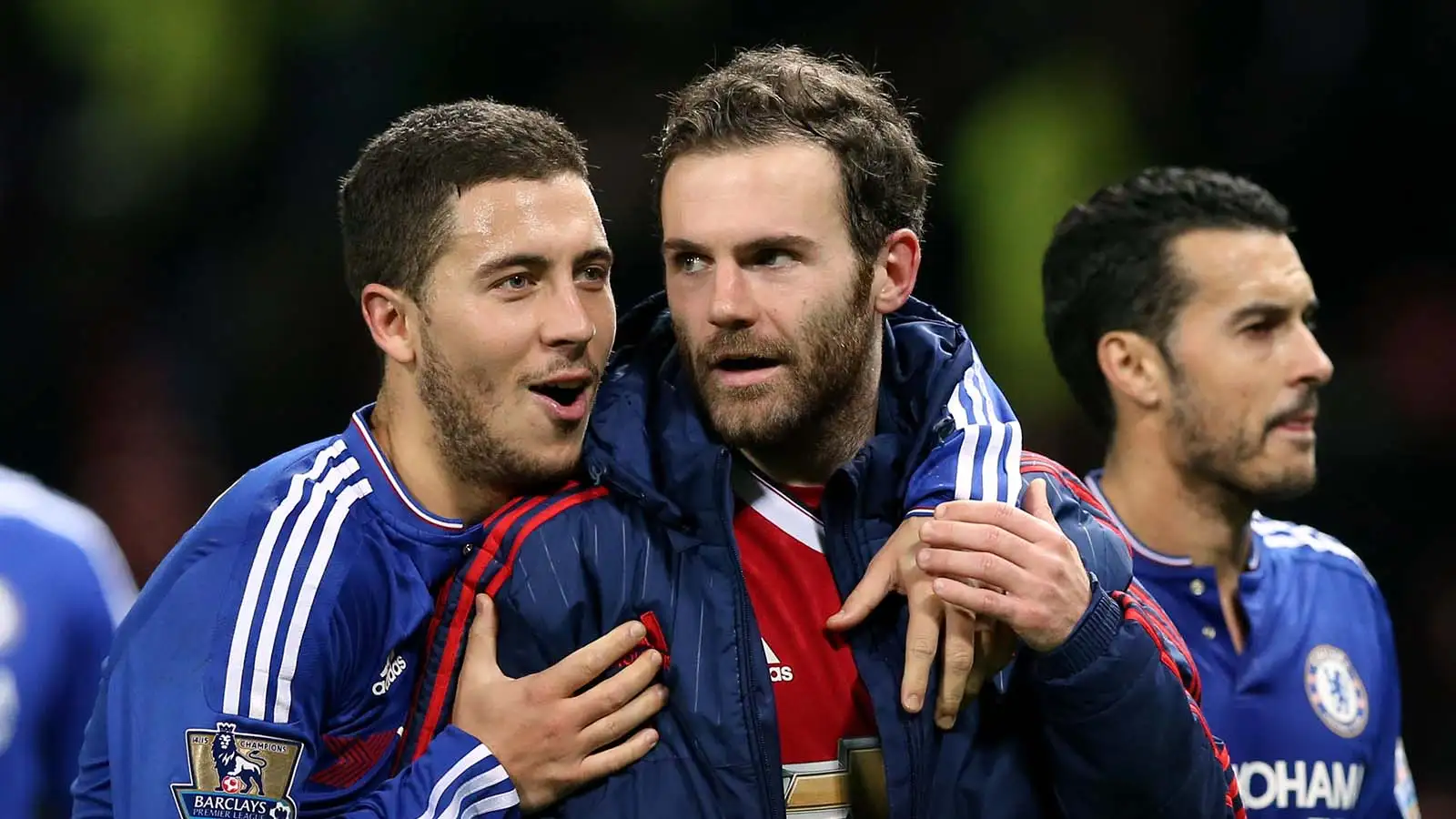 Eden Hazard of Chelsea and Juan Mata of Man Utd