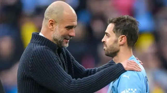 Pep Guardiola with his favourite Manchester City disciple.