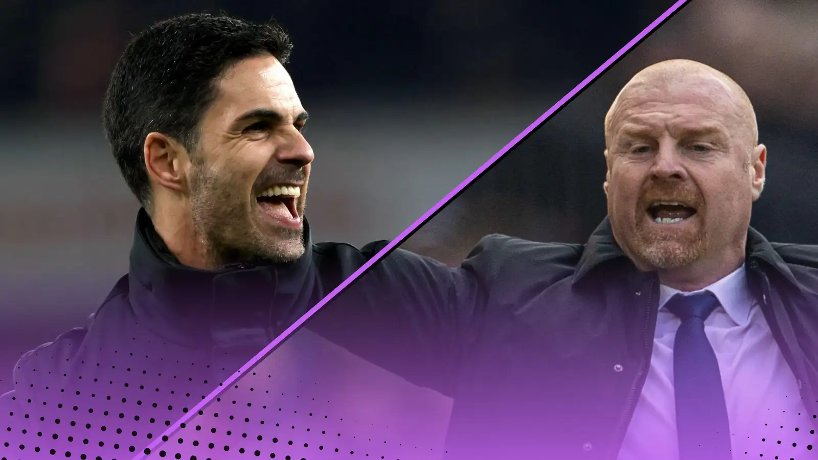 Mikel Arteta (left) and Sean Dyche (right) have mixed fortunes at Arsenal and Everton in the 2024 Premier League Calendar Year Table