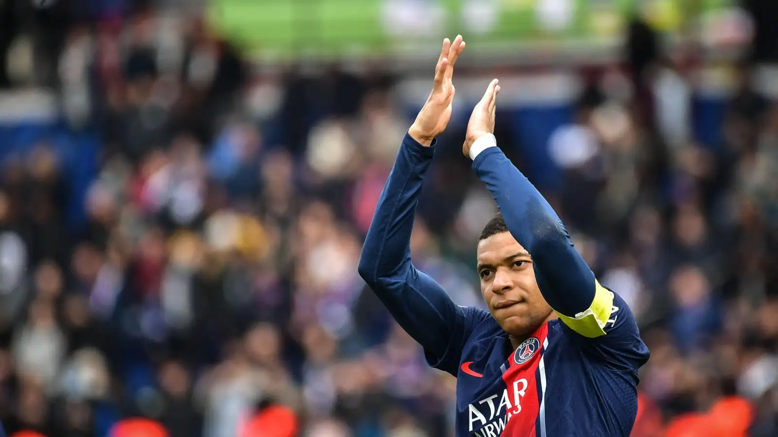 Kylian Mbappe celebrates for PSG.