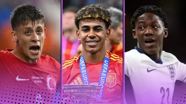 Golden Boy Award 2024 (L-R) Real Madrid Turkey Arda Guler Spain Barcelona Lamine Yamal England Manchester United Kobbie Mainoo