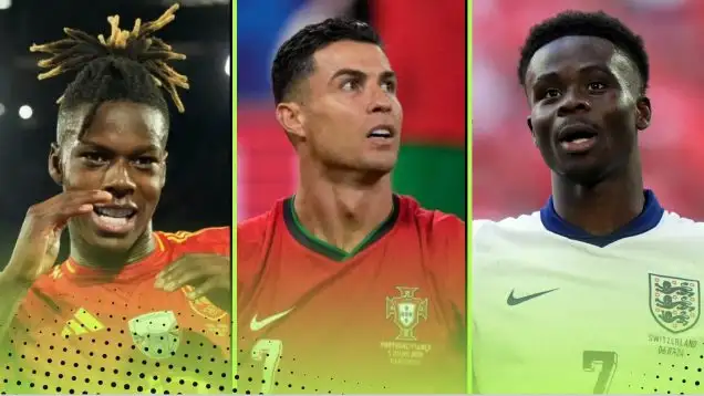 Euro 2024 Power Rankings Team of the Tournament Quarter-final stage Nico Williams Spain Portugal Cristiano Ronaldo England Bukayo Saka