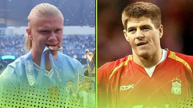 Erling Haaland and Steven Gerrard