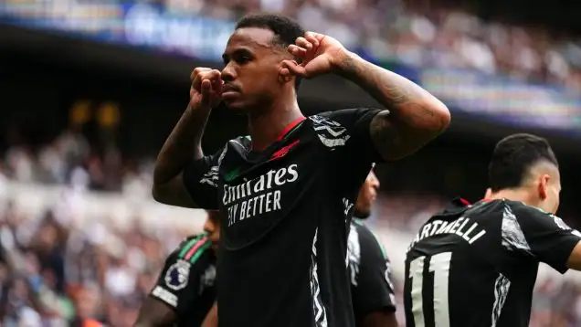 Gabriel scored the only goal at the Tottenham Hotspur Stadium.