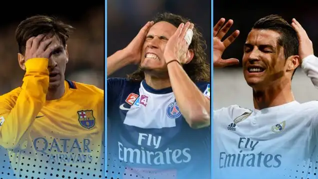 Lionel Messi, Edinson Cavani, Cristiano Ronaldo
