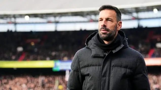 Ruud van Nistelrooy looks on as manager of PSV.