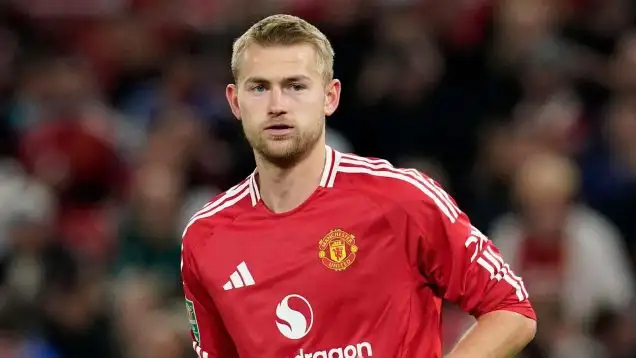 Matthijs de Ligt of Manchester United during a Carabao Cup match at Old Trafford