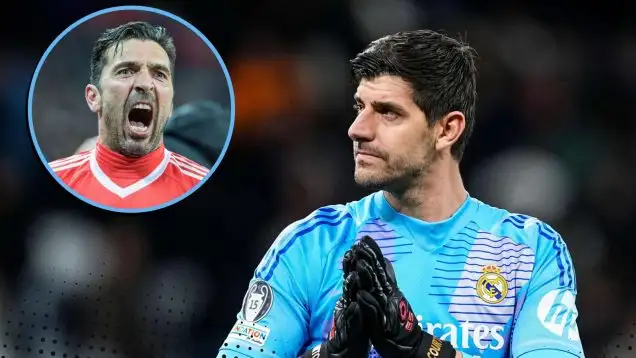 Gianluigi Buffon and Thibaut Courtois