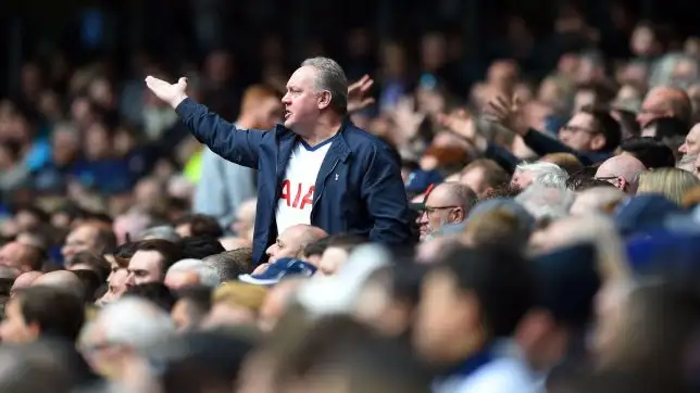 Unhappy Tottenham Hotspur fans during the Premier League match at the Tottenham Hotspur Stadium, London. Picture date: 19th October 2019.