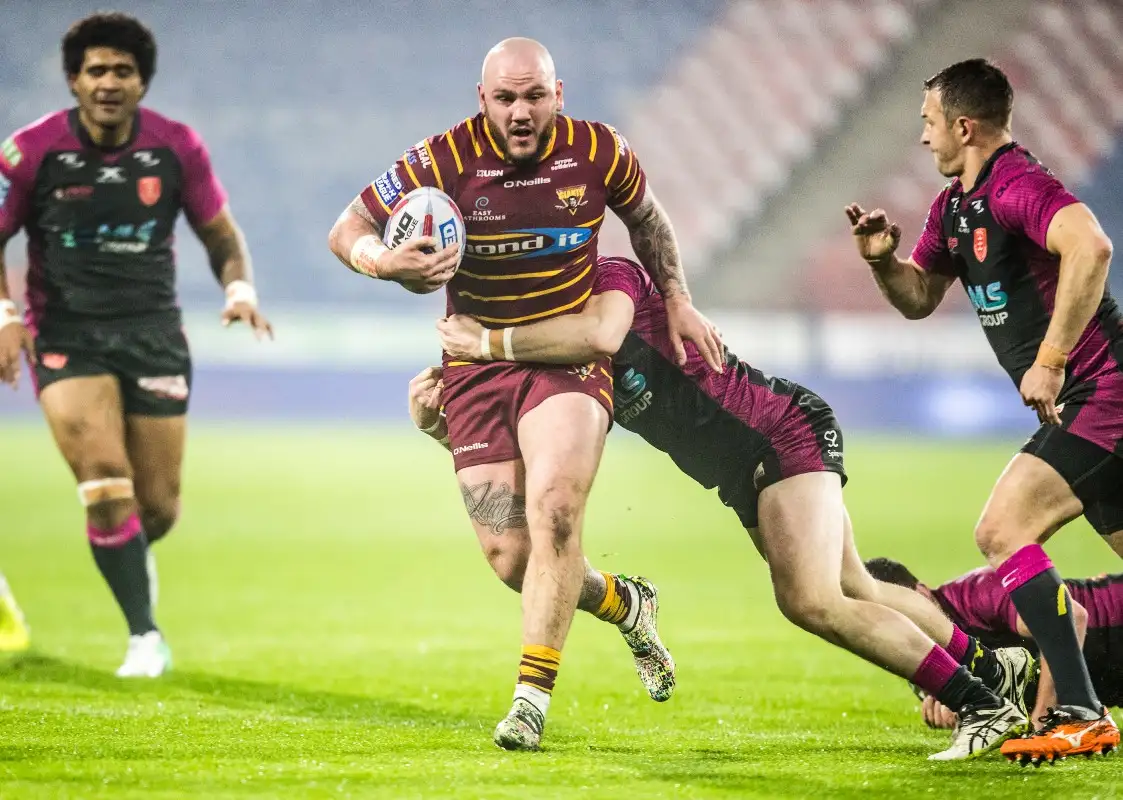 Dale Ferguson in action for Huddersfield in 2018