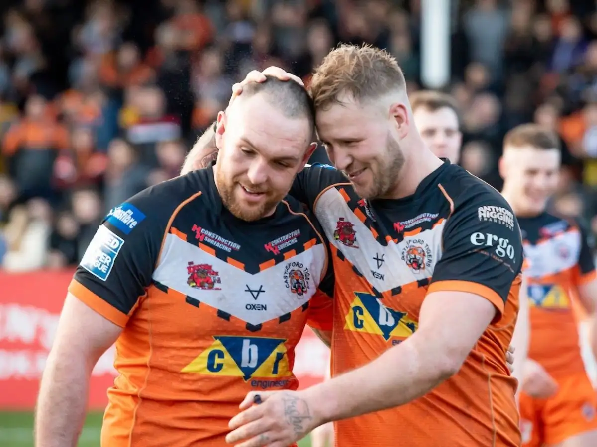 Daniel Smith and Joe Westerman Lee Radford Castleford Tigers SWpix