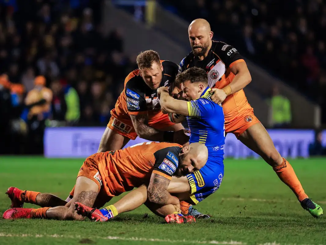 Joe Westerman and Paul McShane in the tackle