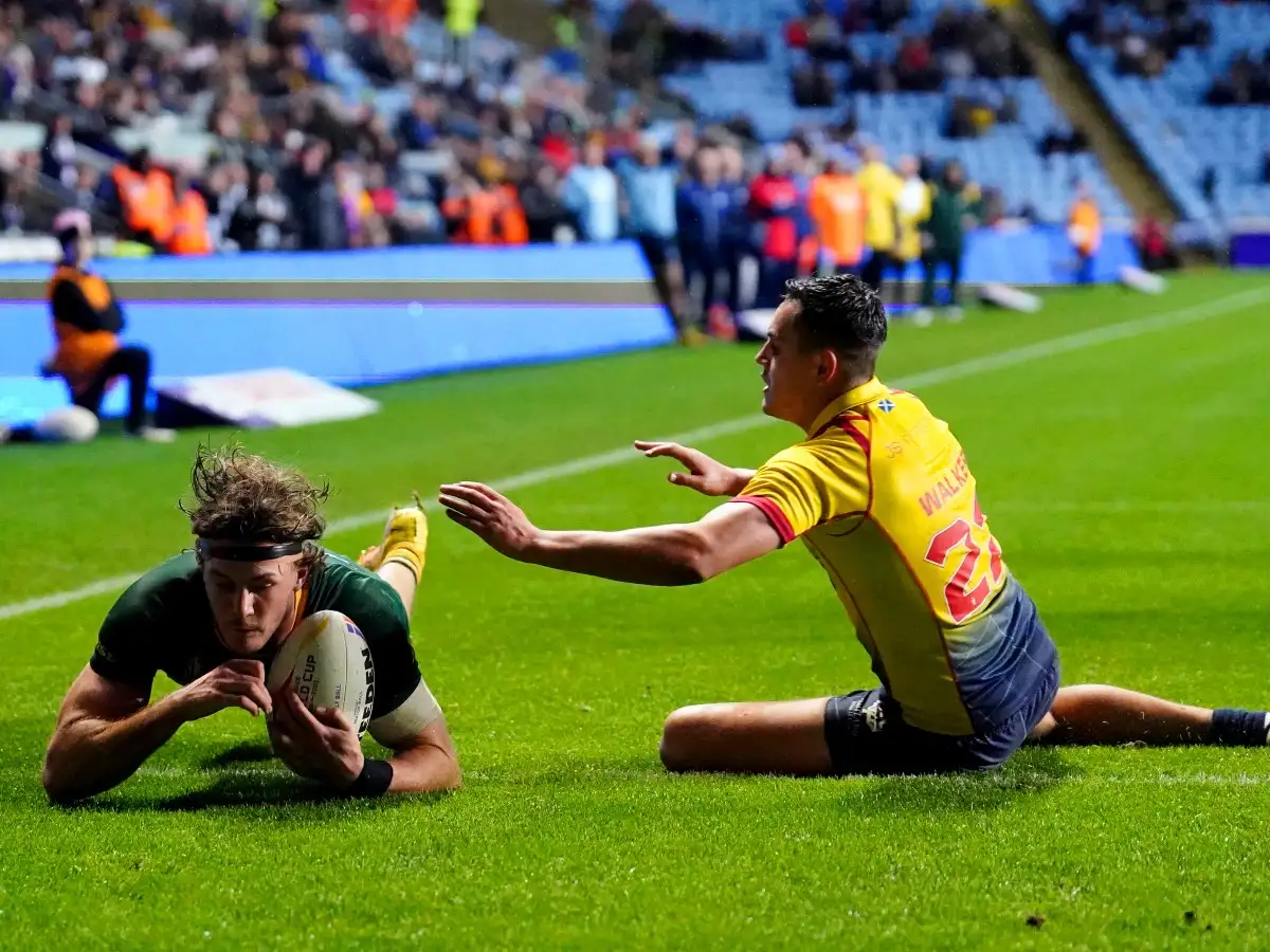 Campbell Graham try for Australia against Scotland