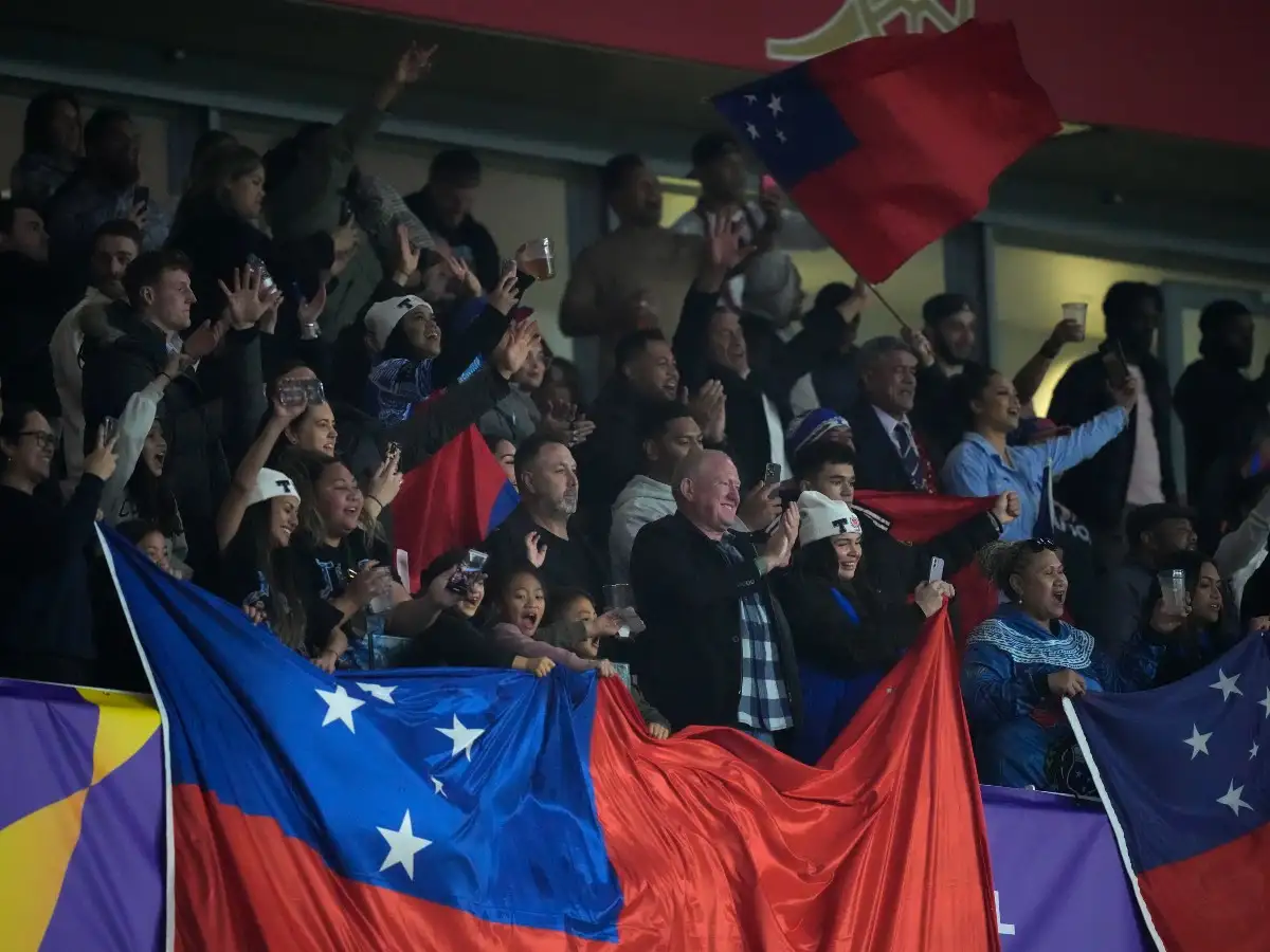 Samoa fans. PA Images.