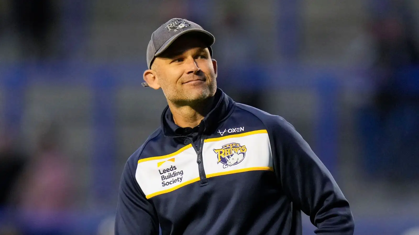 Leeds Rhinos Rohan Smith salutes the fans after the Super League win over Warrington Wolves at Halliwell Jones Stadium.