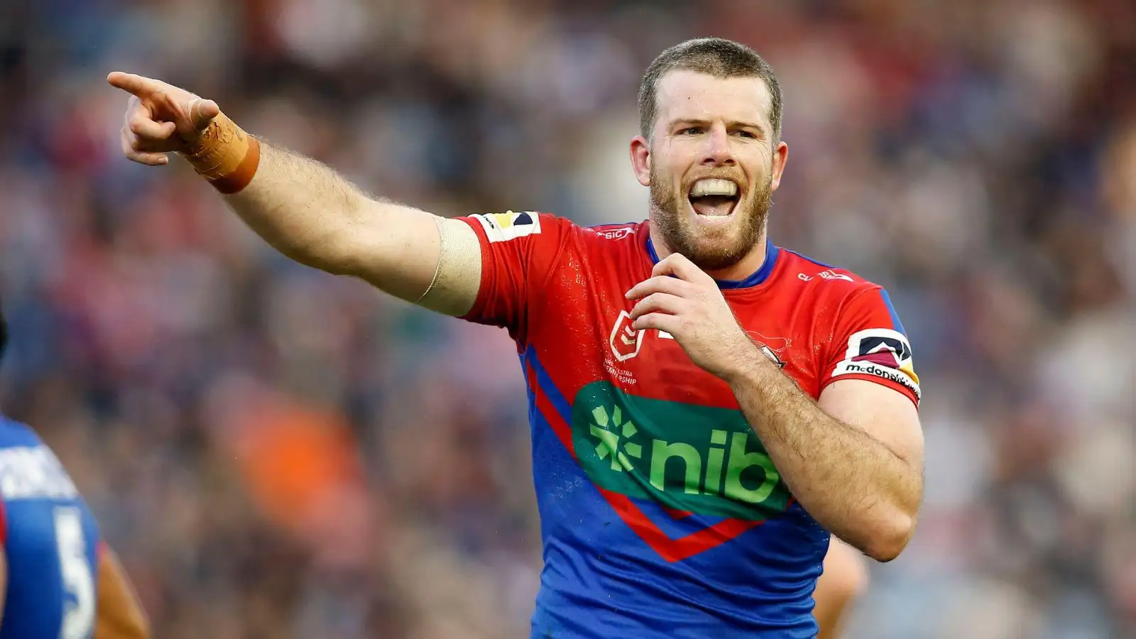 Lachlan Fitzgibbon in action for Newcastle Knights.